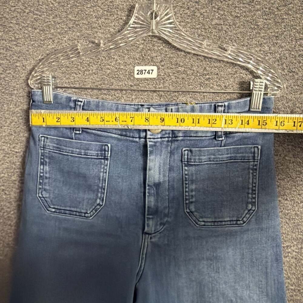 Maeve Women's Size 31 Blue Stretch Denim Colette Wide Leg Cropped Jeans - Picture 11 of 13